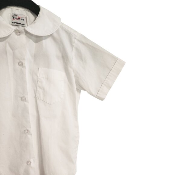 Miss Tulane White Peter Pan Collar Girls Blouse Size 08 - Picture 2 of 6